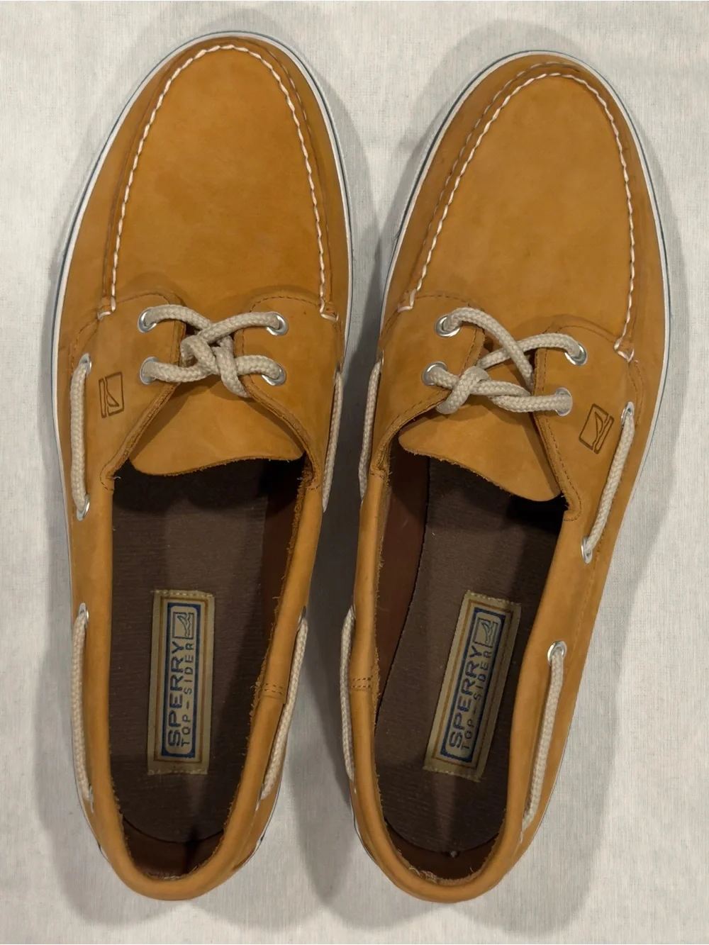 Sperry Bal Harbour II Top-Sider Tan Leather Lace-Up Boat Shoe Men’s 12M NIB